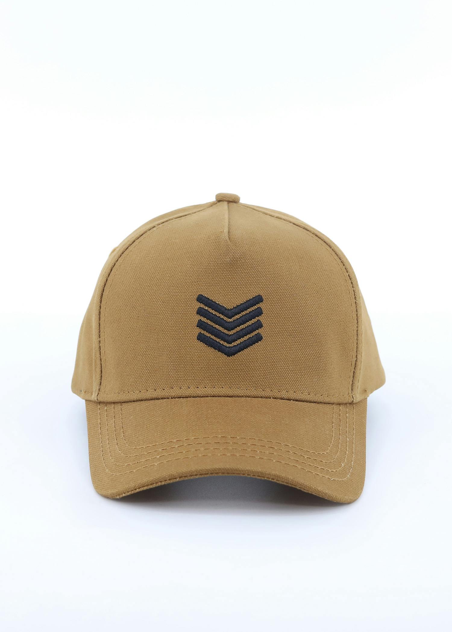 rooster visor cap brown color front view