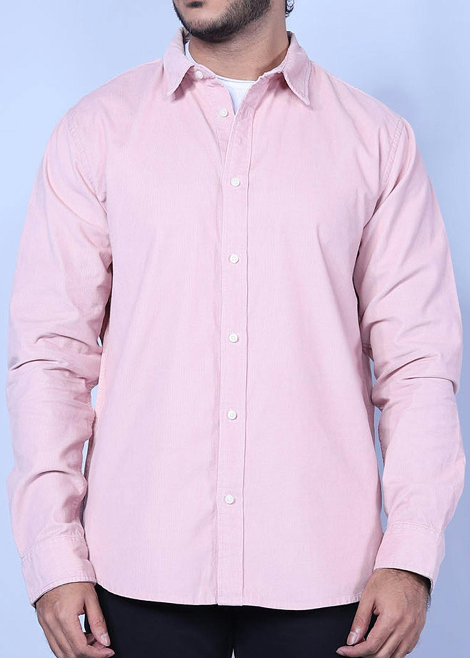 beijing i corduroy shirt lt pink color headcropped
