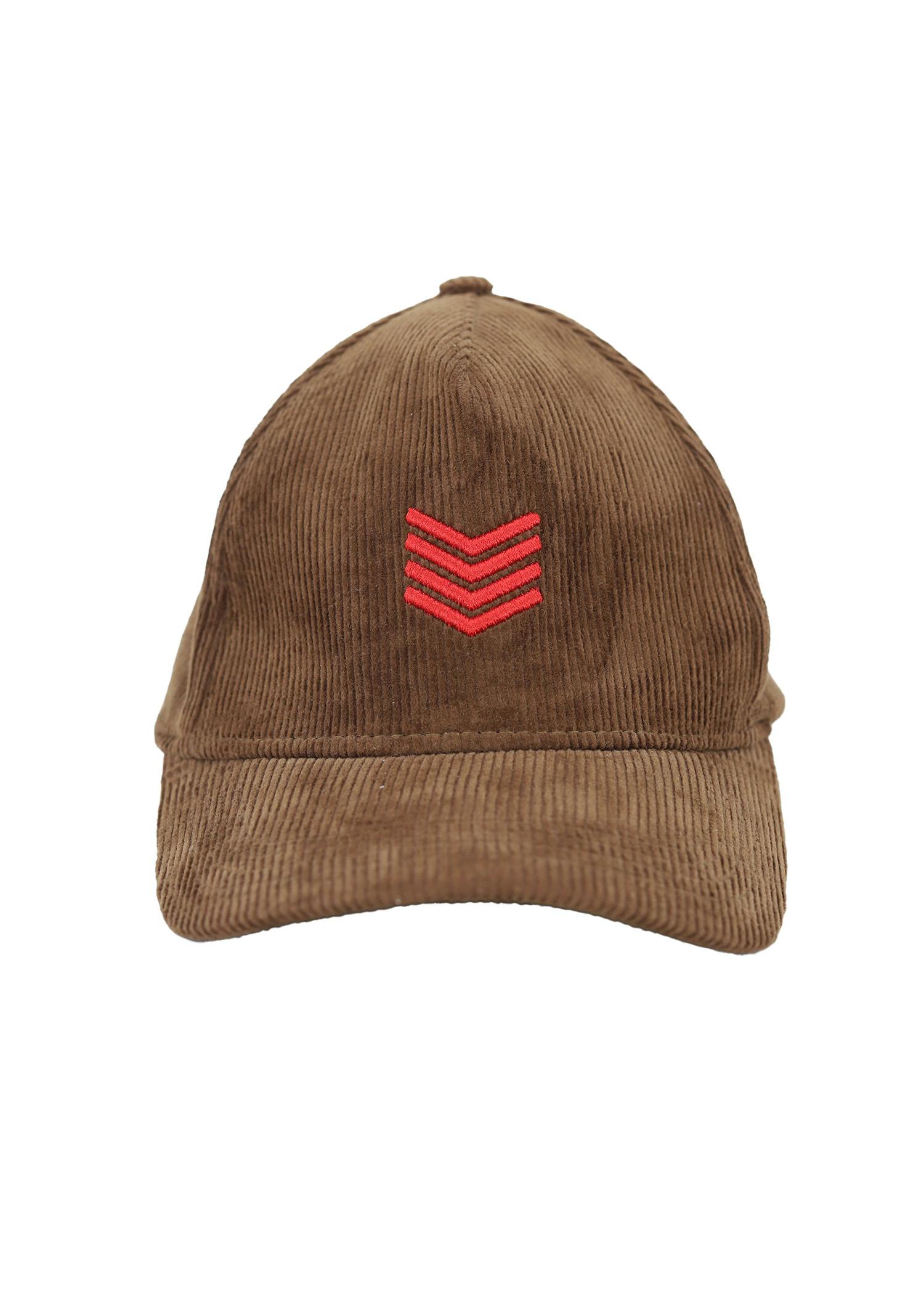 rooster cord cap brown color front view