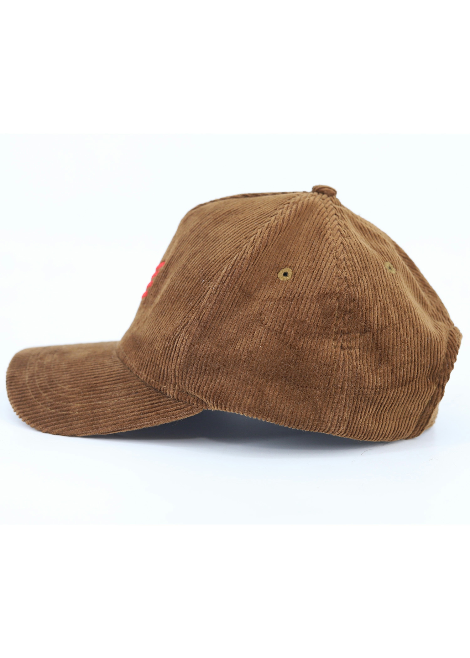 rooster cord cap brown color side view