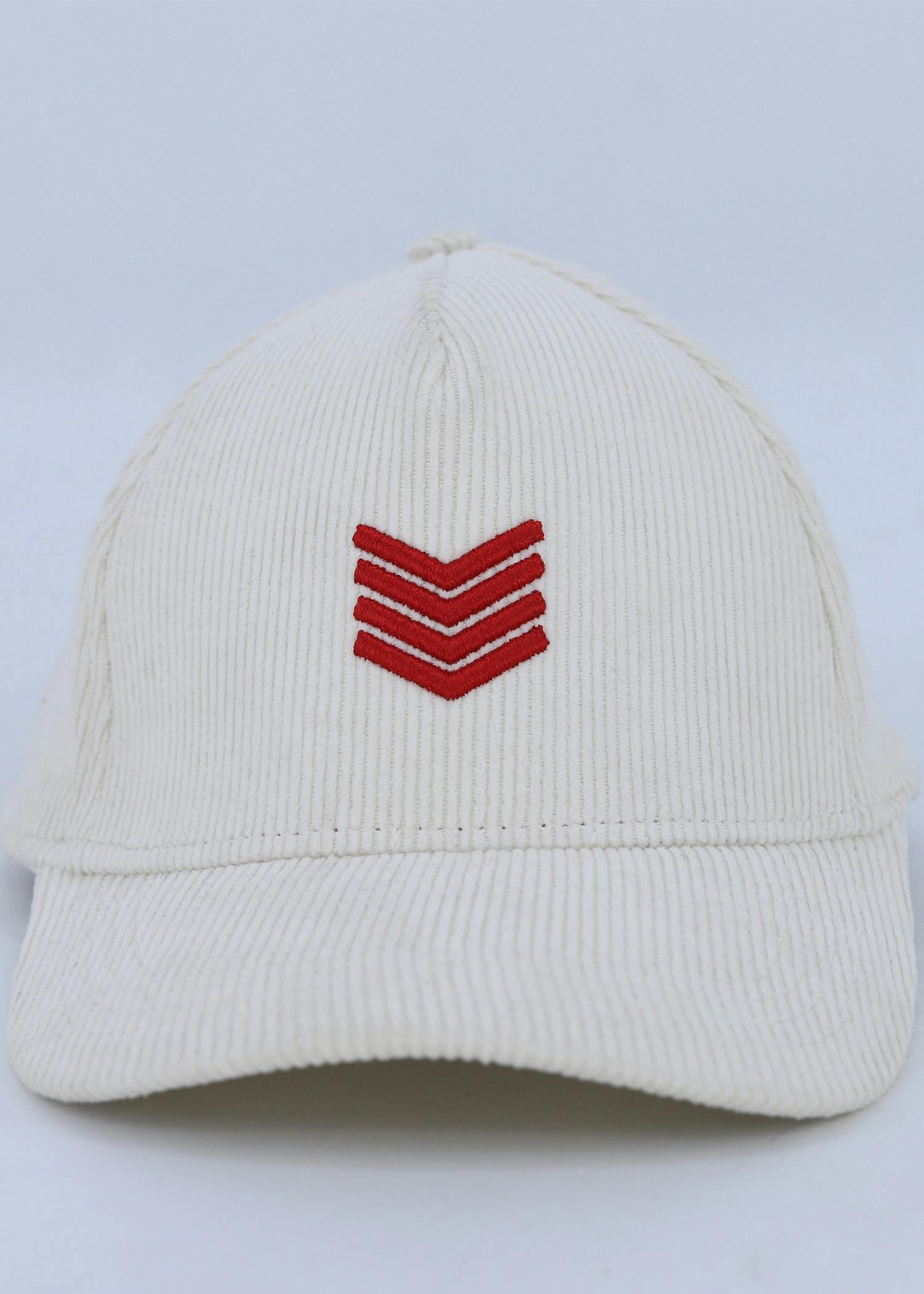 rooster cord cap white color front view