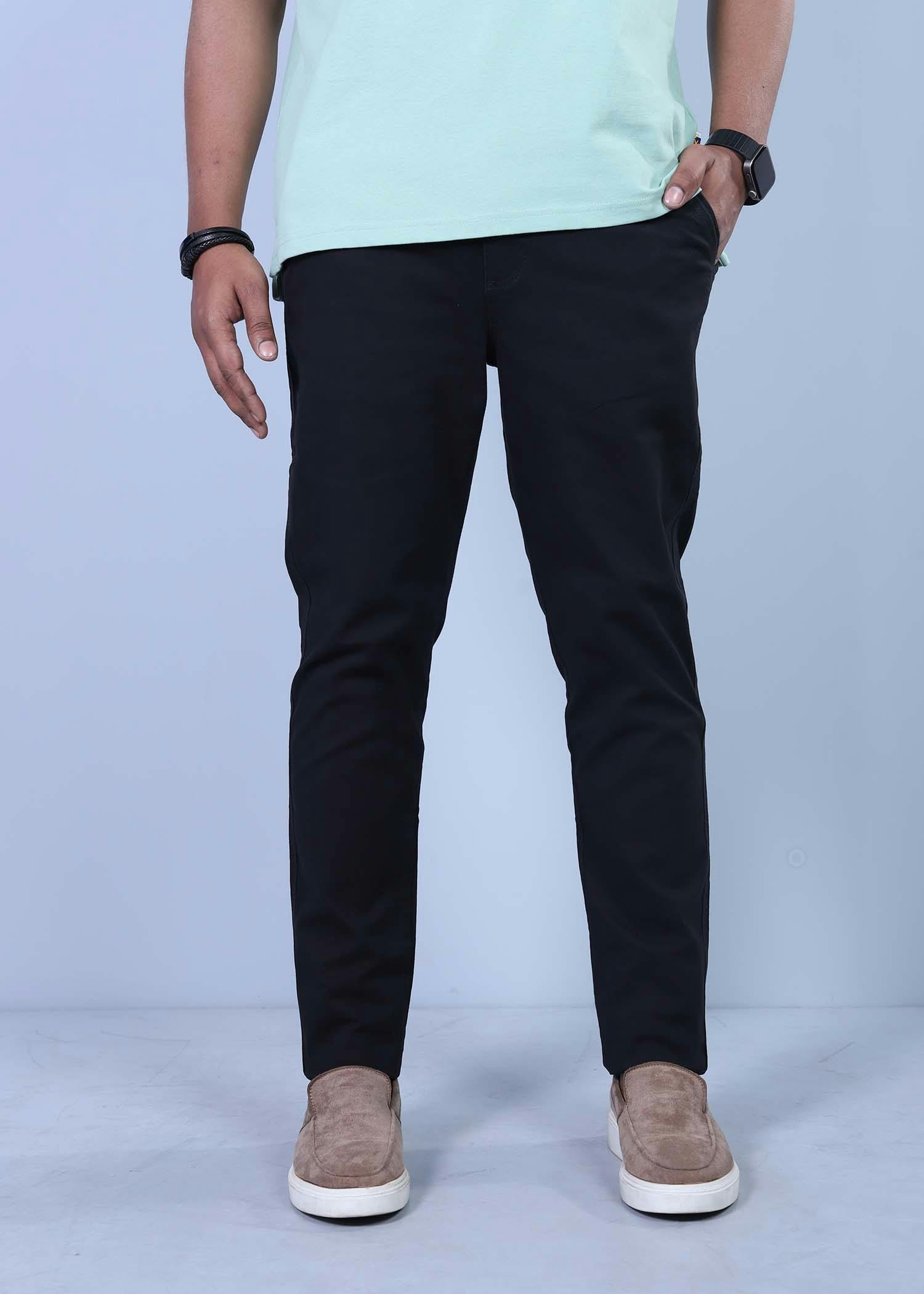 parla i chino pant black color half front view