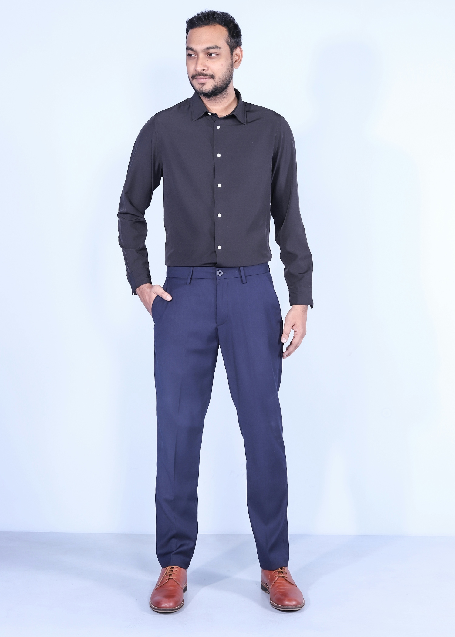 lisbon ii fromal pant navy color full front view