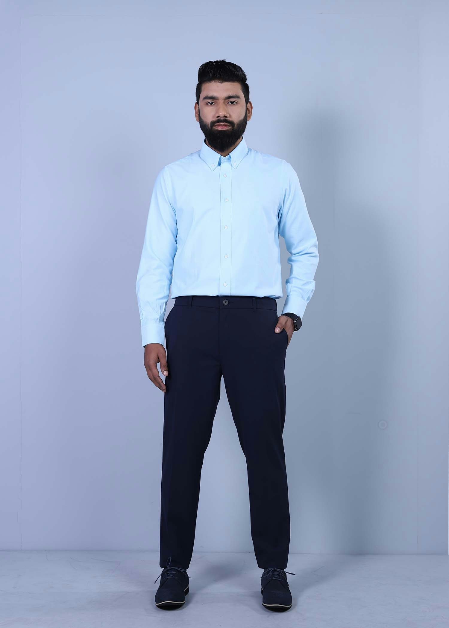 vienna i fromal pant dark blue color full front view
