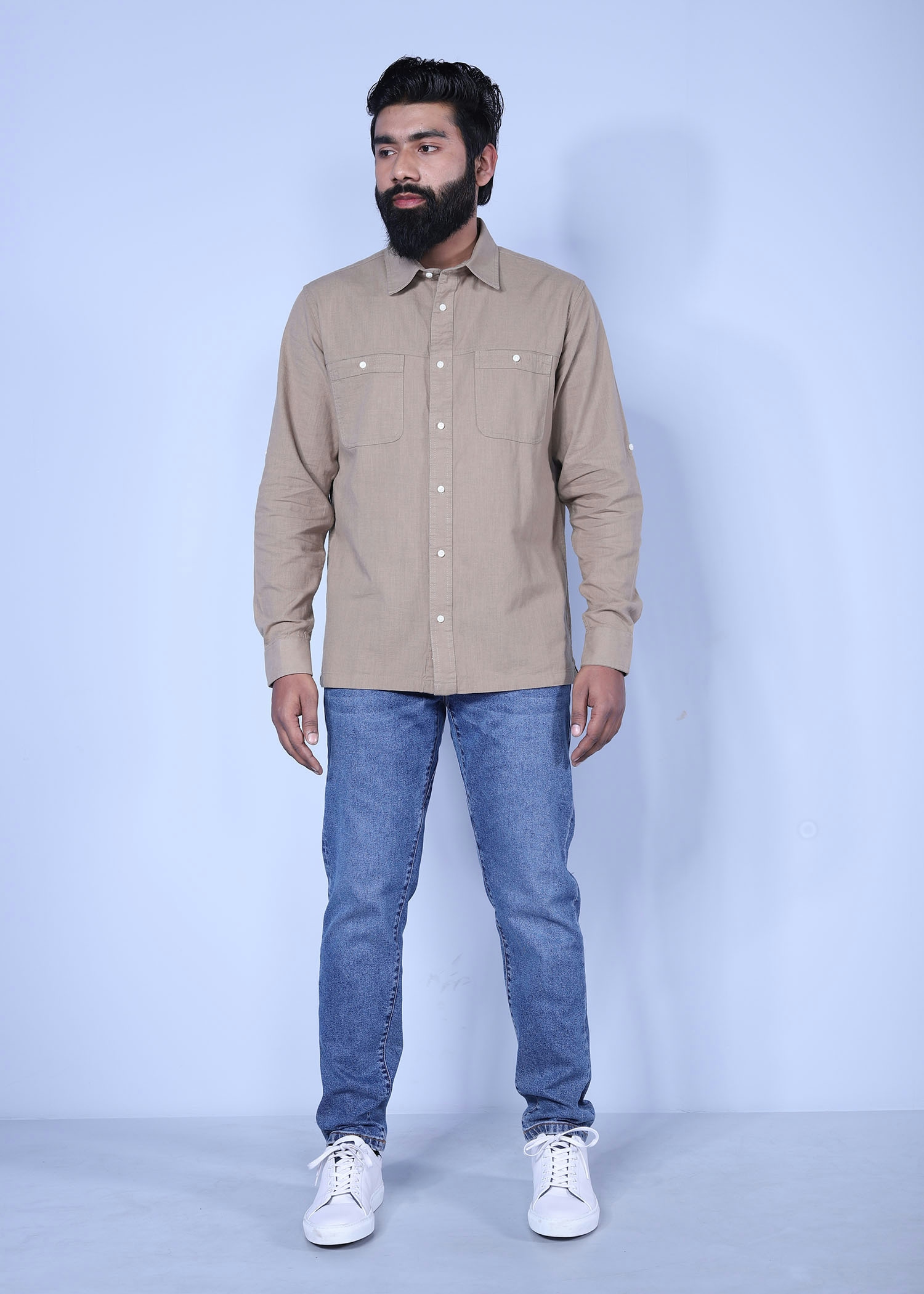 dhahran shirt brown color full front view