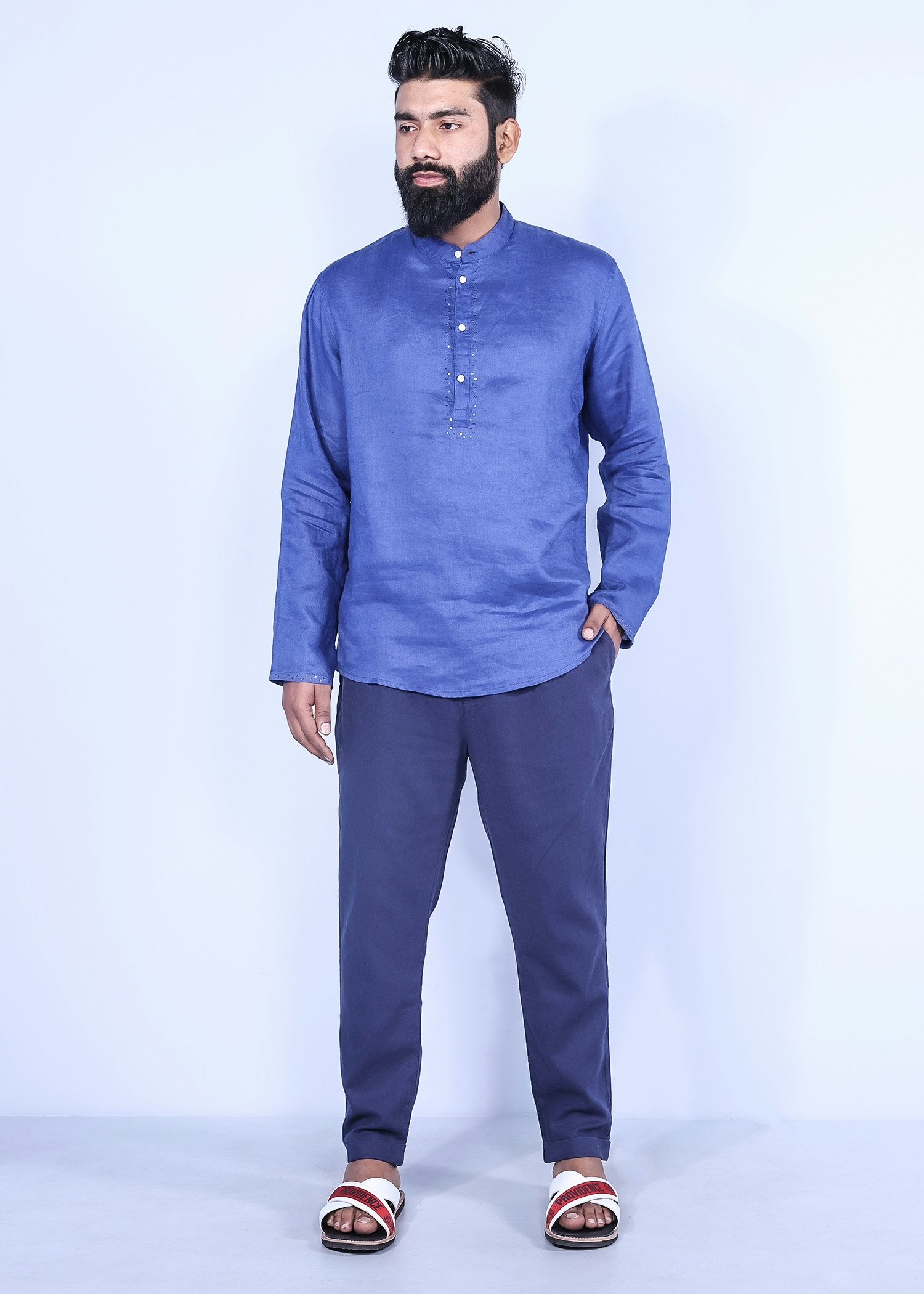 heron ii trouser navy color full front view
