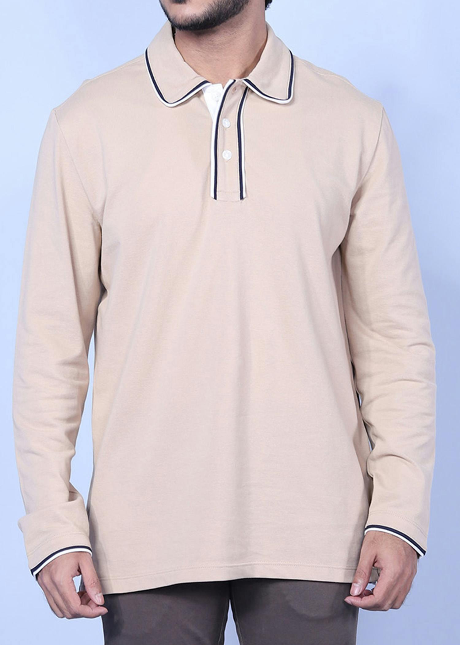 rome ls polo beige color headcropped