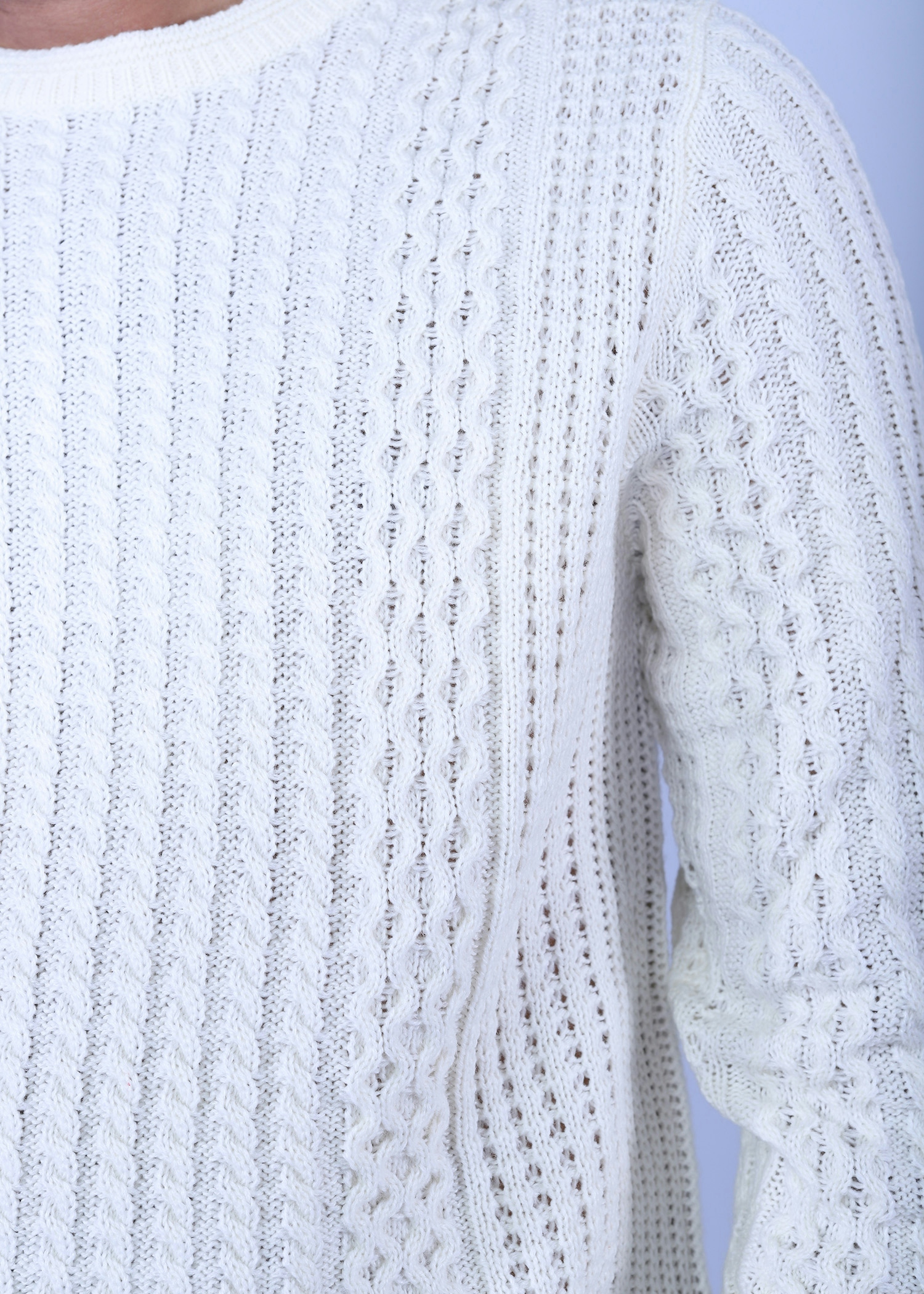 hillstar viii sweater white color close front view