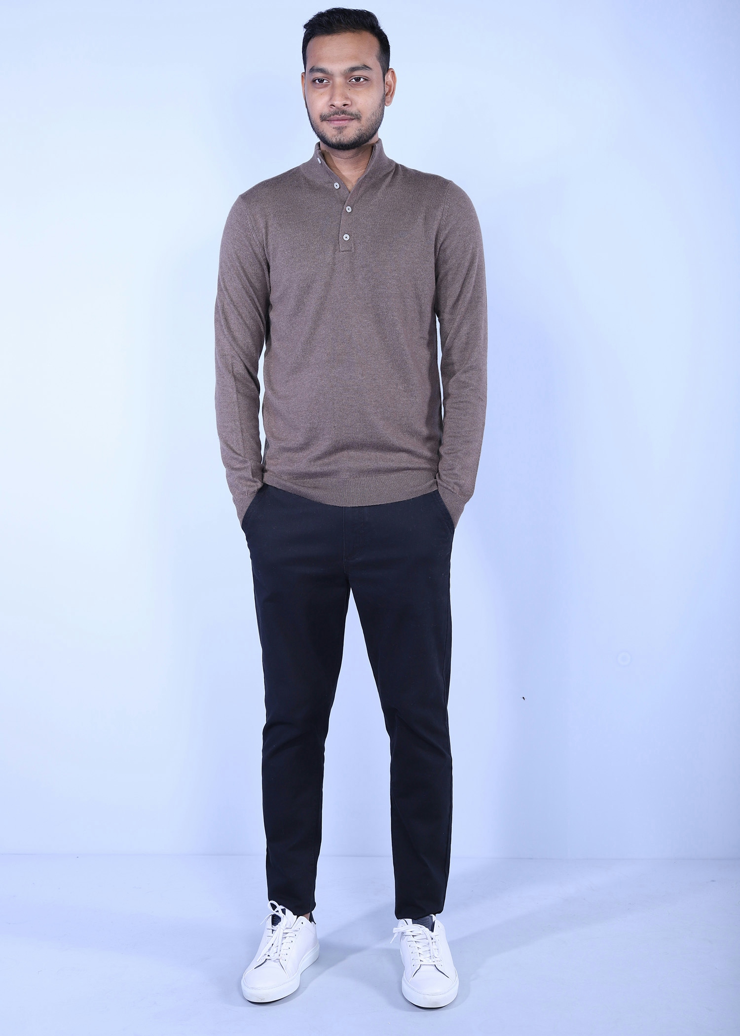 hornero i sweater brown color full front view