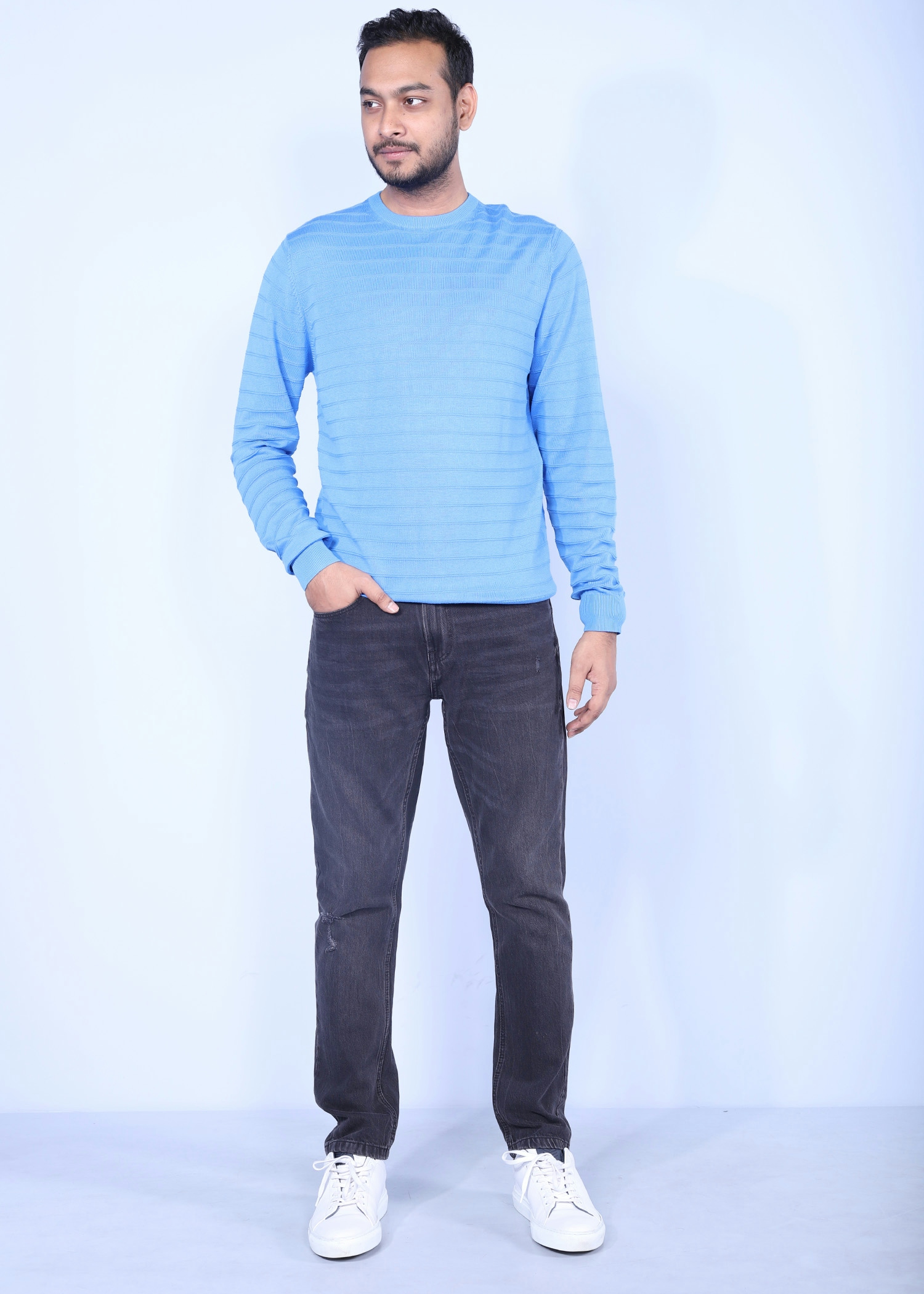 olibird sweater avion color full front view
