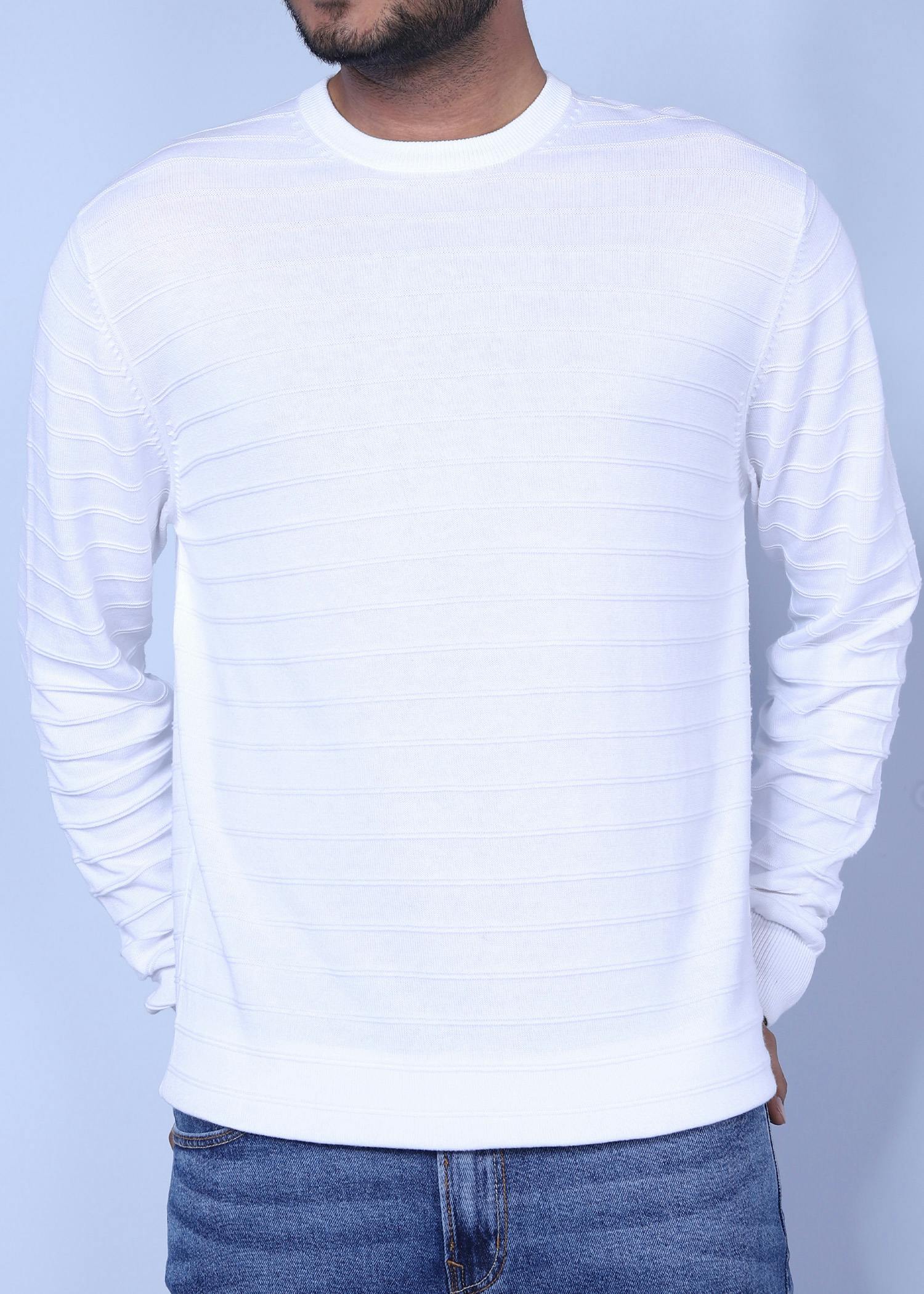 olibird sweater blanco color half front view