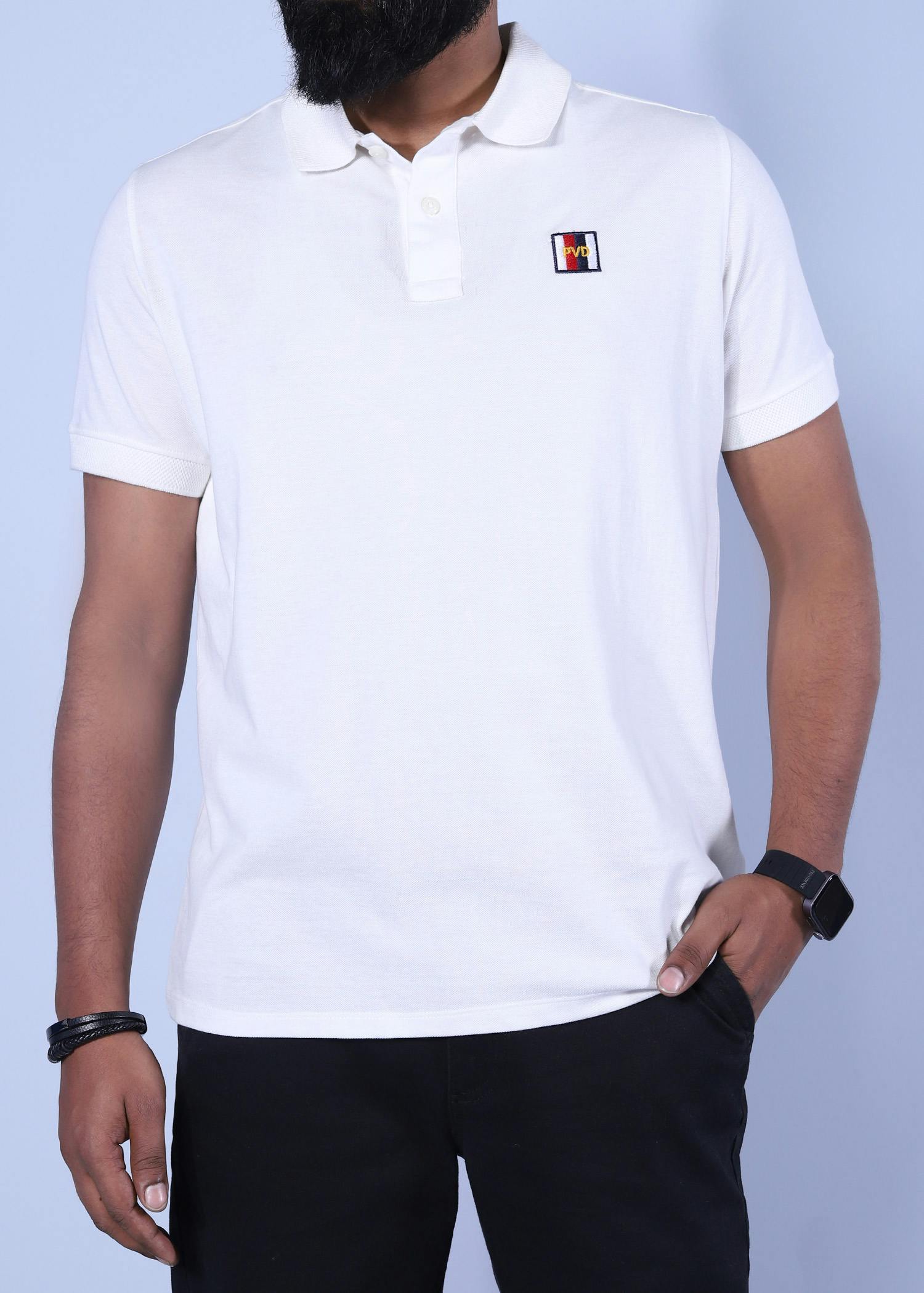nightingale iii polo white color half front view