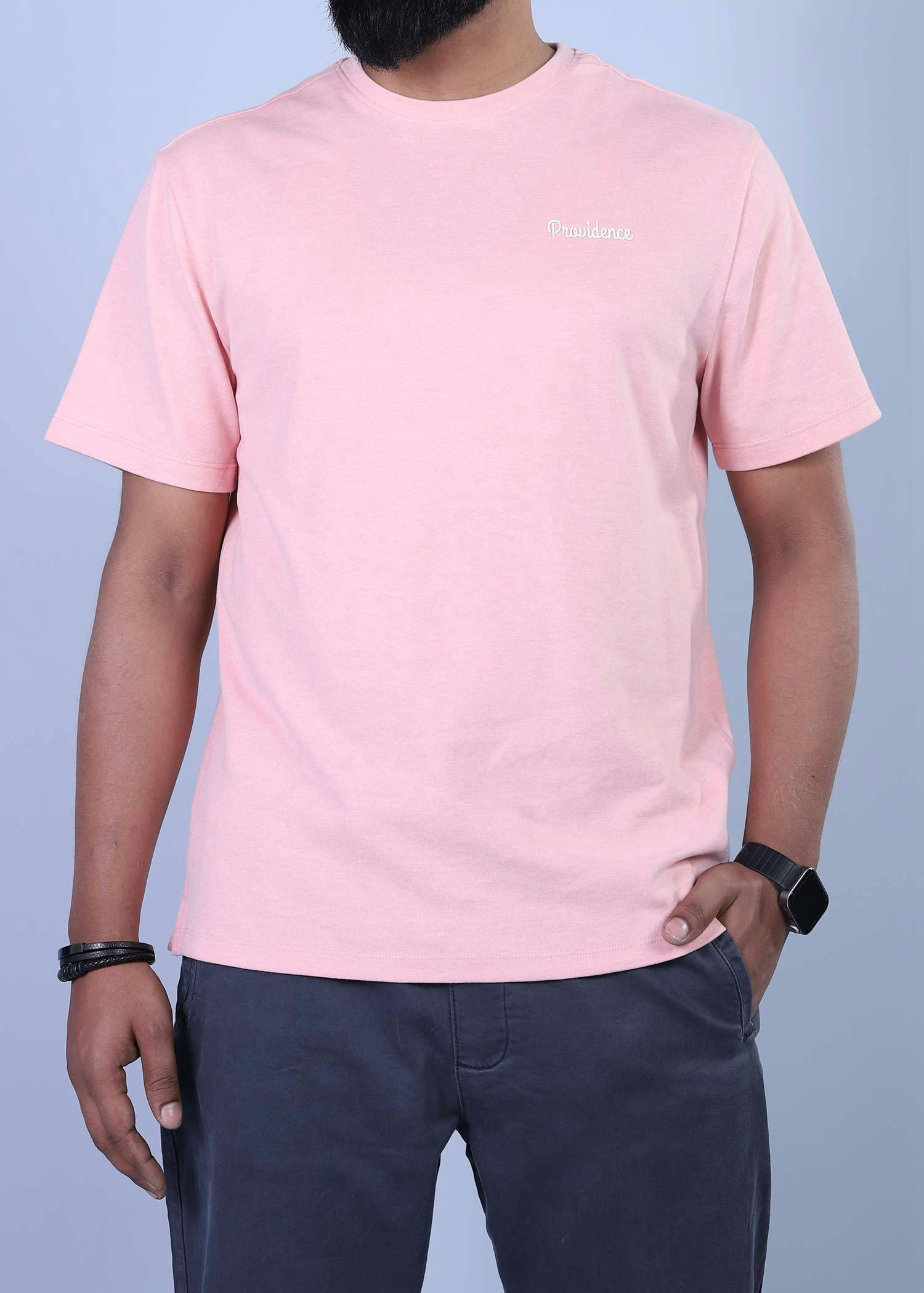 palma t shirt baby pink mealange color half front view