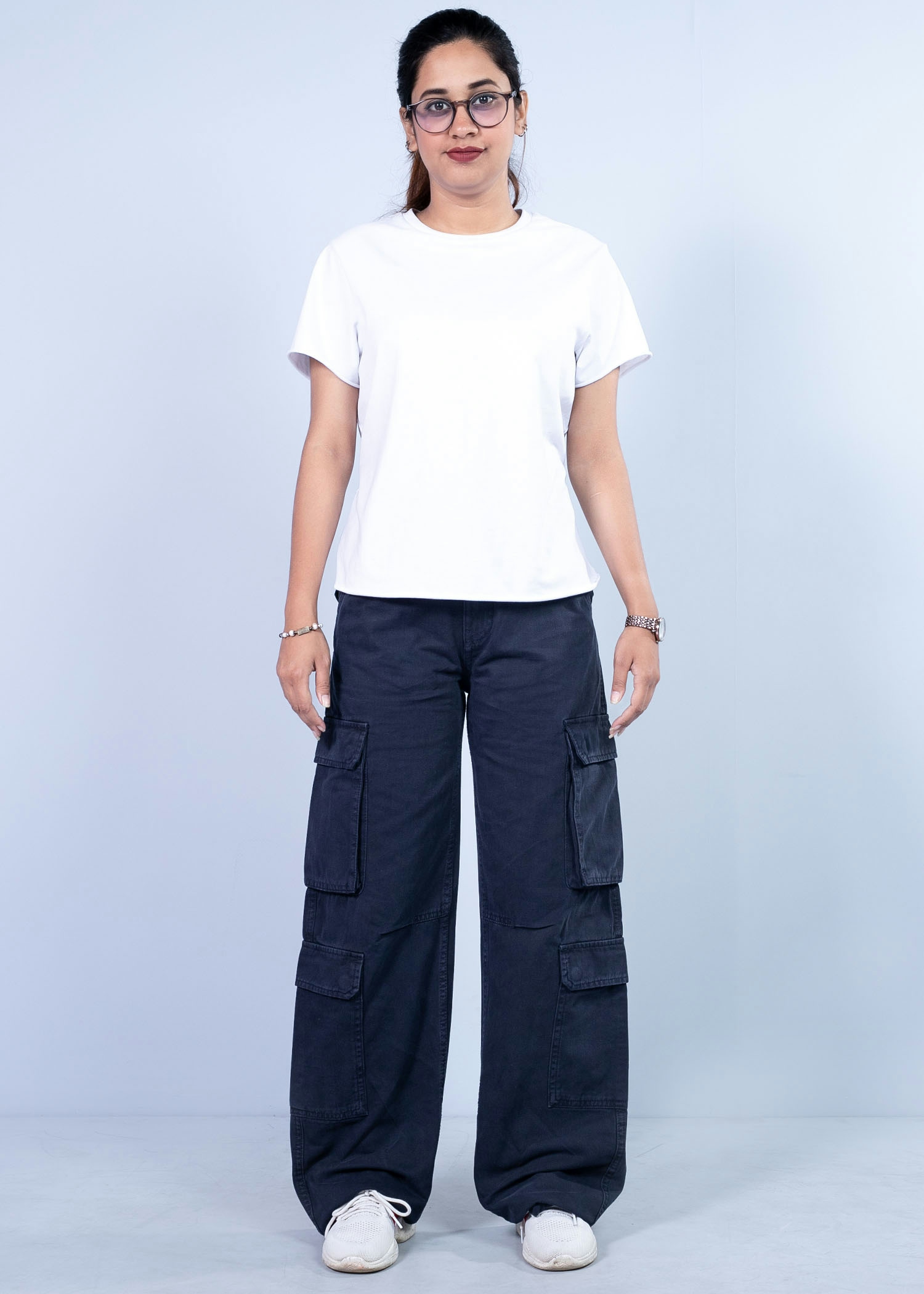 abutilon i cargo pant navy color full front view